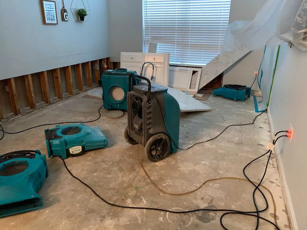Dehumidifier in flood-cut room for Water Extraction & Removal in Crandall
